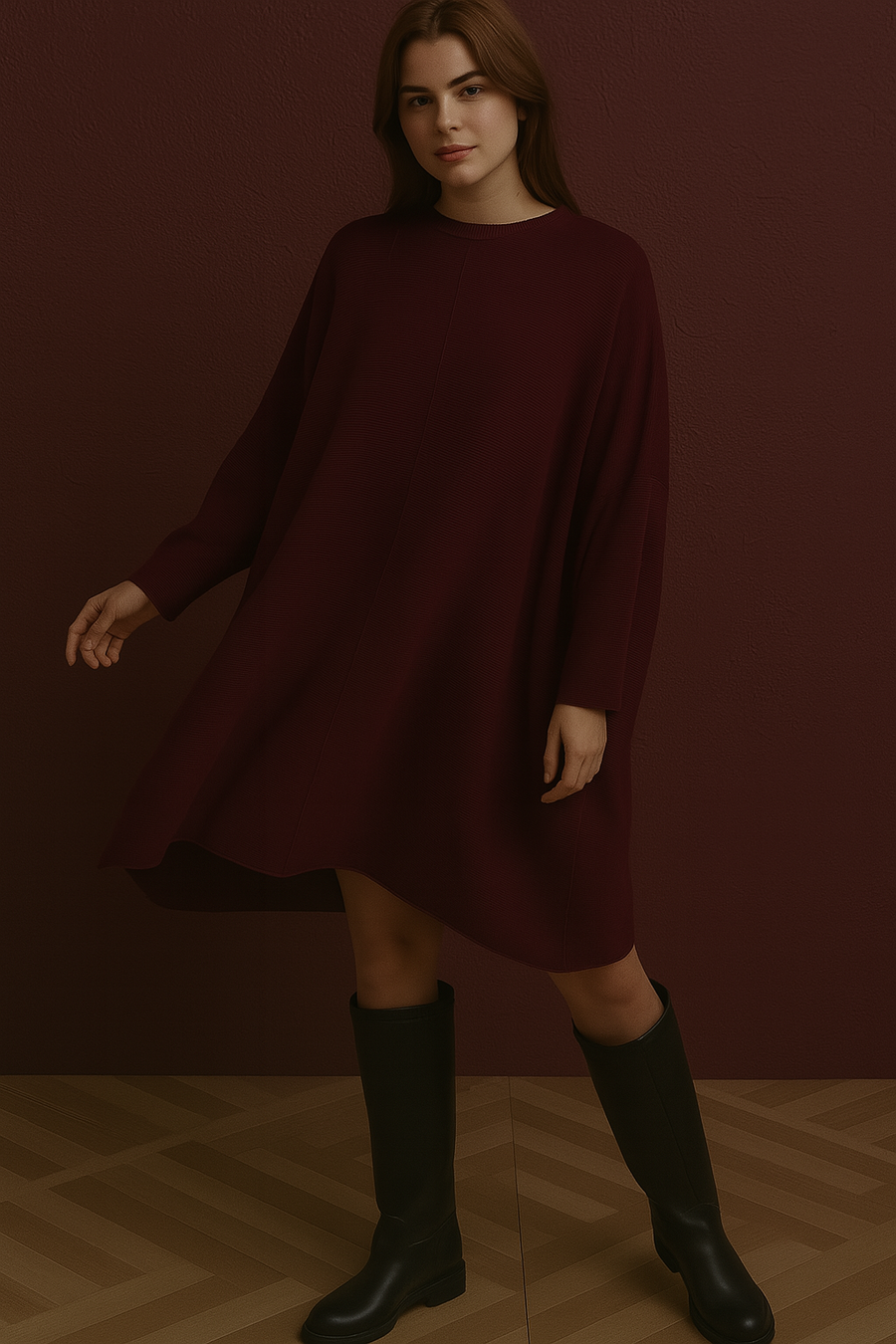 OVERSIZED RIBBED JUMPER DRESS