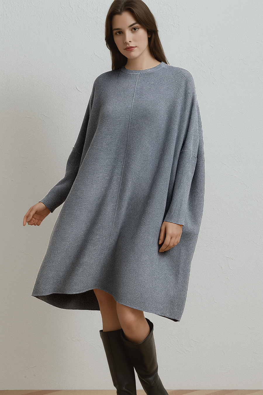 OVERSIZED RIBBED JUMPER DRESS