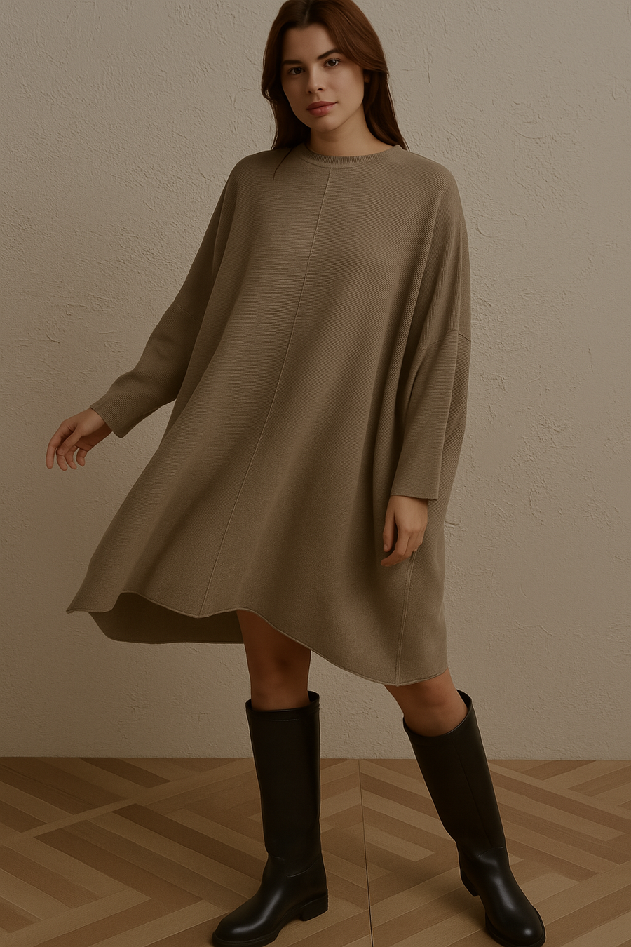 OVERSIZED RIBBED JUMPER DRESS