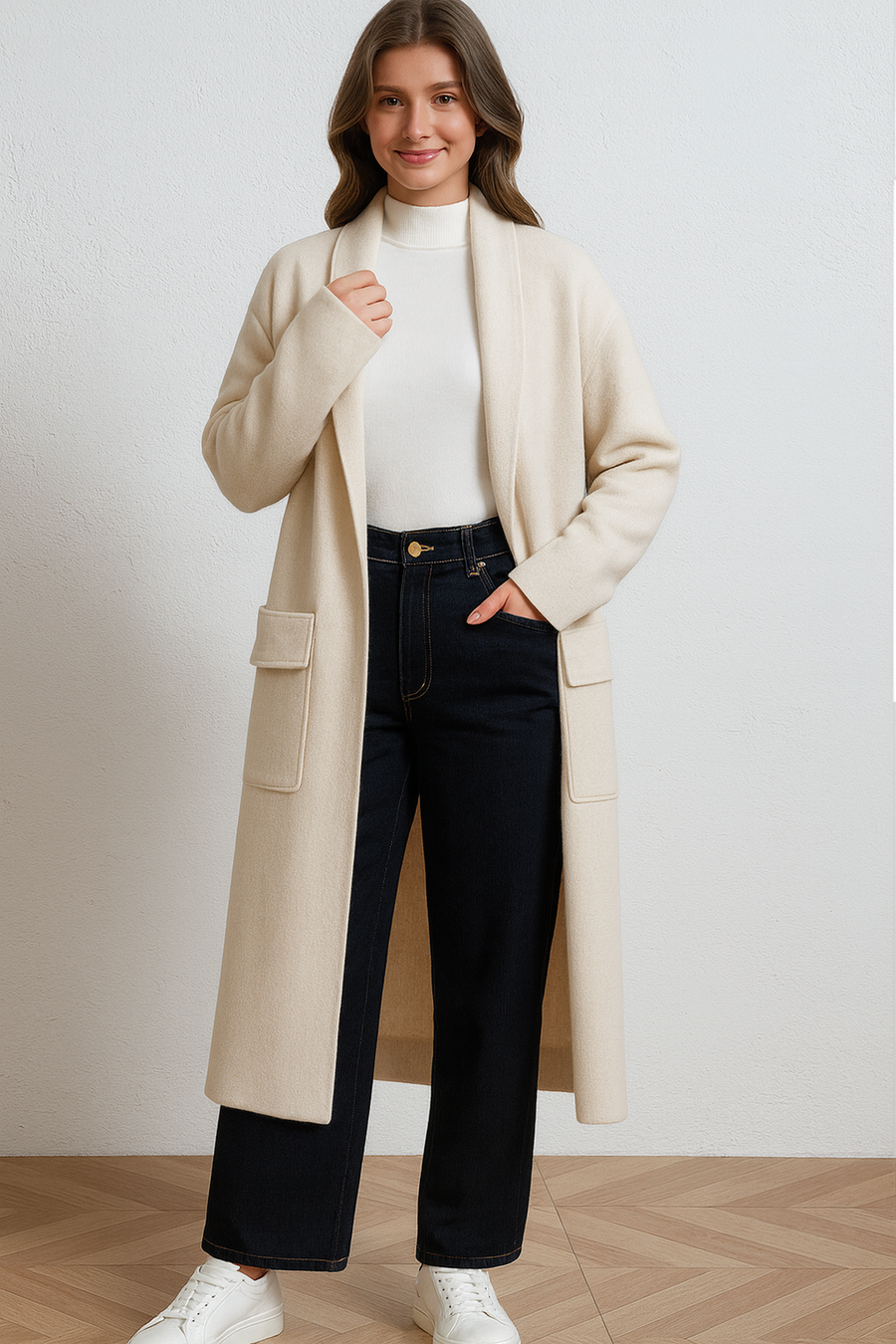 HEAVY KNIT COATIGAN WITH POCKETS