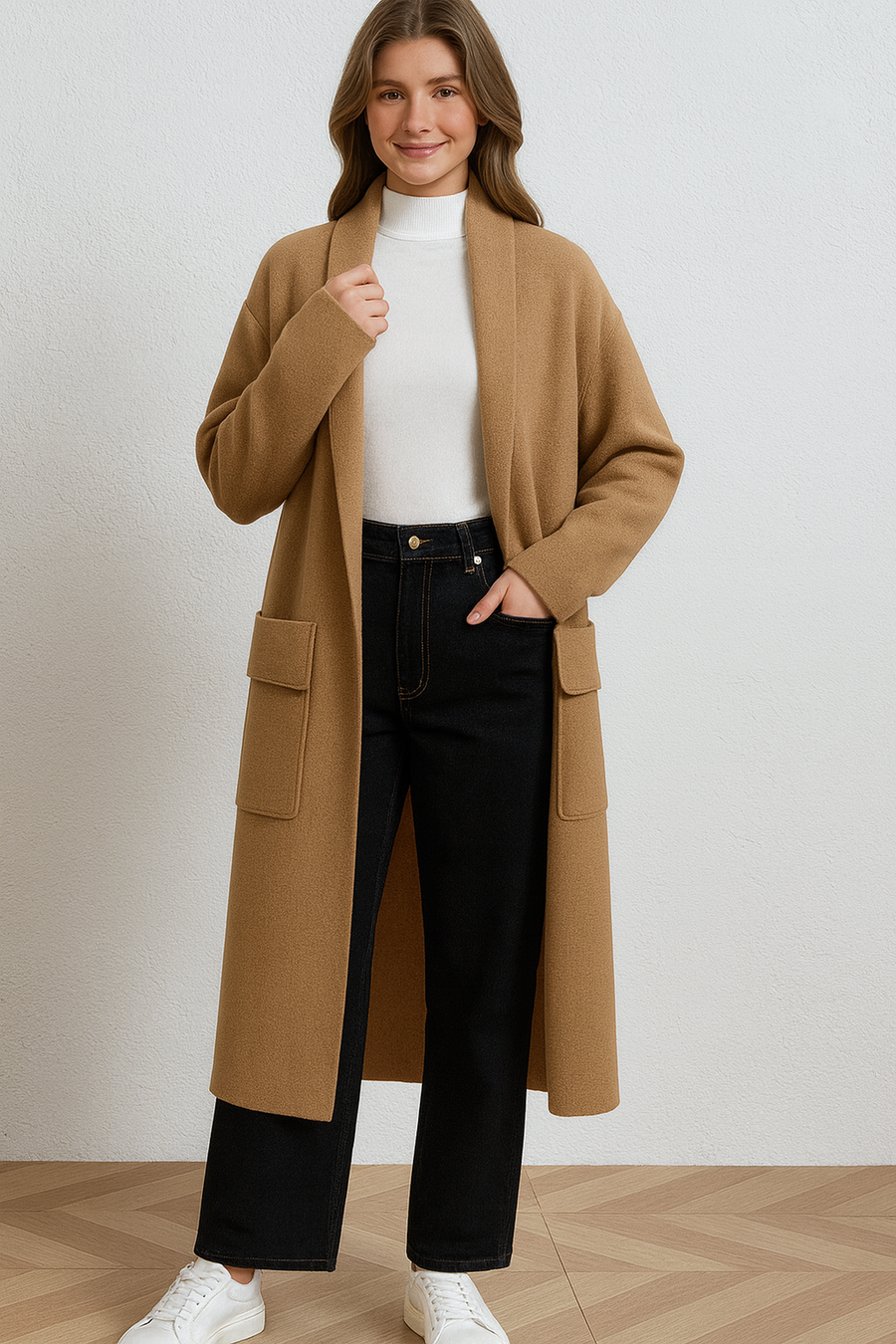 HEAVY KNIT COATIGAN WITH POCKETS