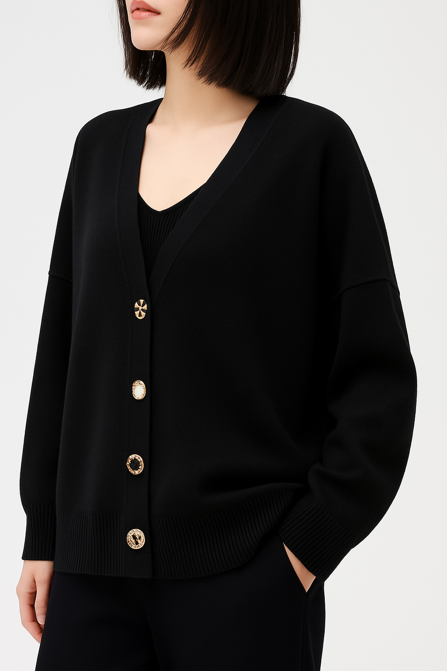 SOFT KNIT BUTTON UP CARDIGAN
