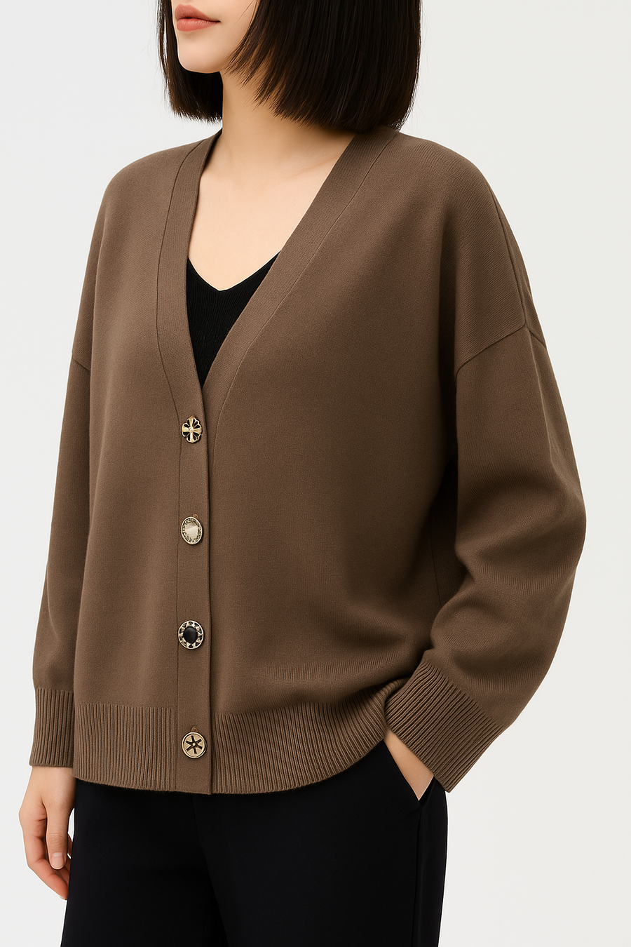 SOFT KNIT BUTTON UP CARDIGAN