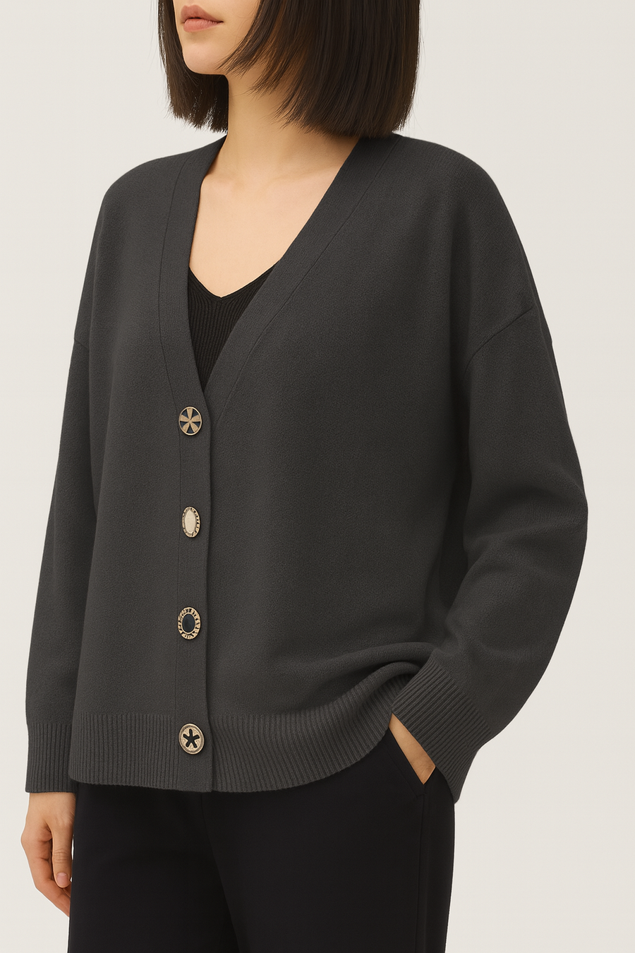 SOFT KNIT BUTTON UP CARDIGAN