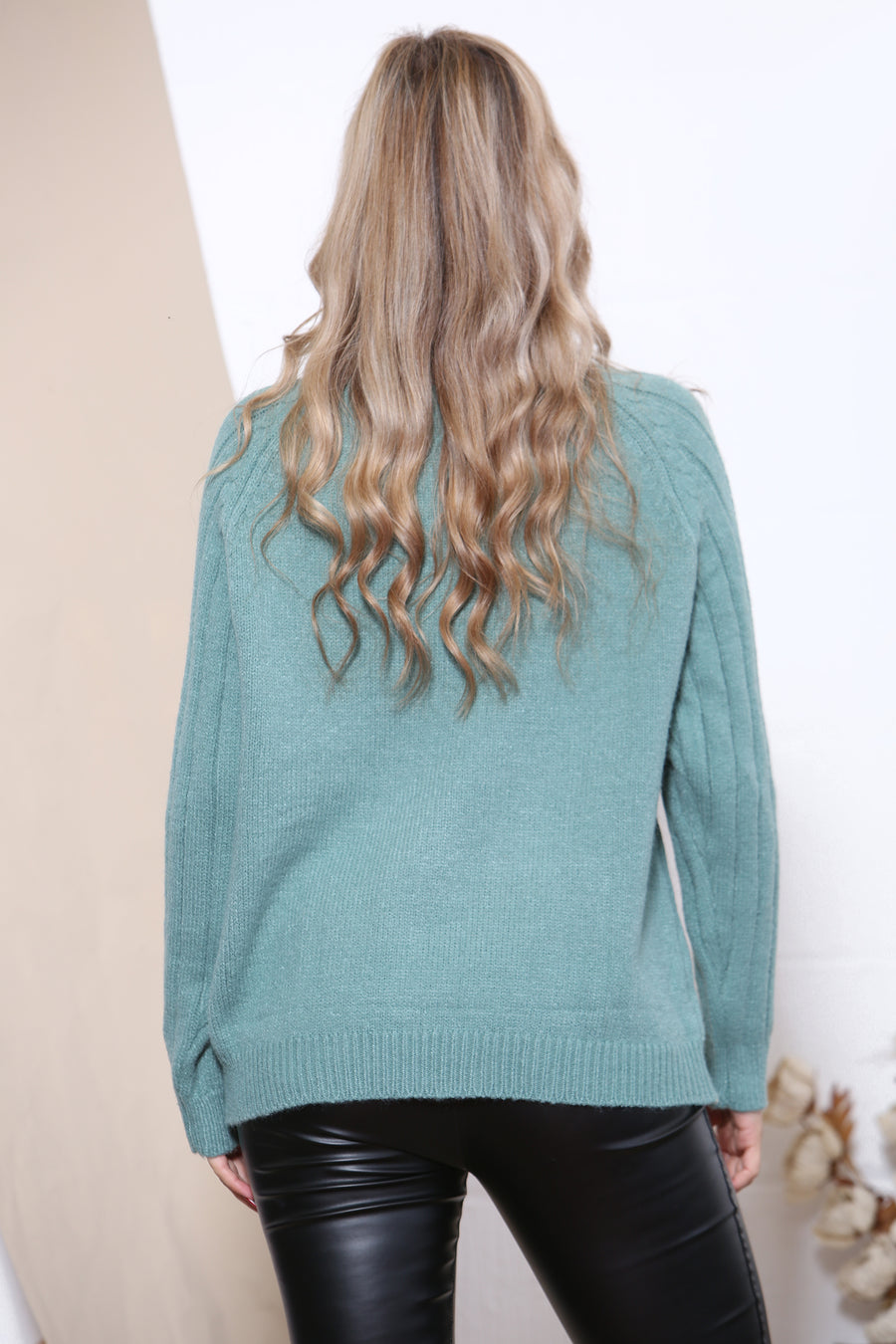 High neck knit jumper