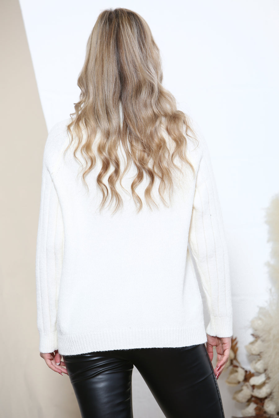 High neck knit jumper