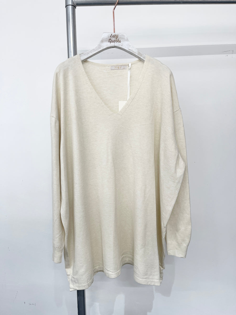 Soft Knit Plus Size Basic V-Neck Jumper