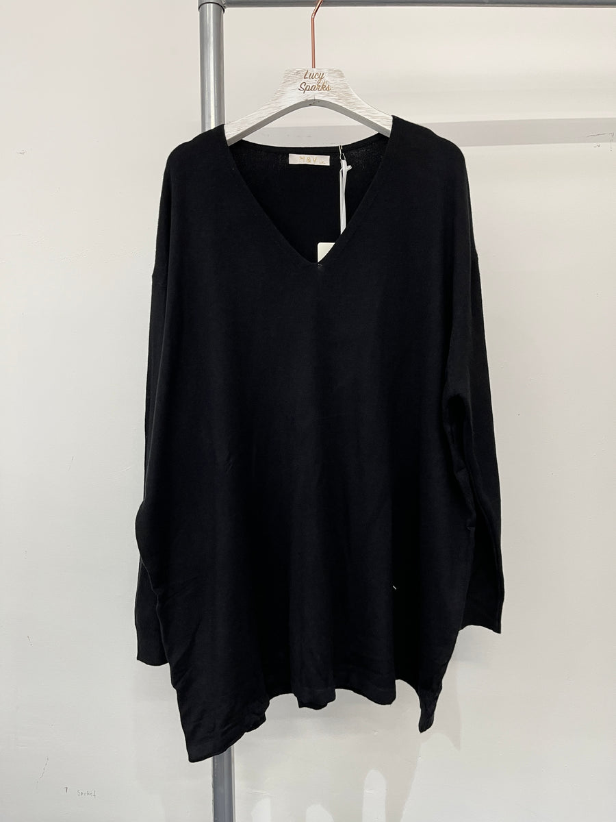 Soft Knit Plus Size Basic V-Neck Jumper