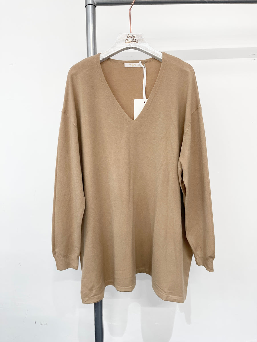 Soft Knit Plus Size Basic V-Neck Jumper