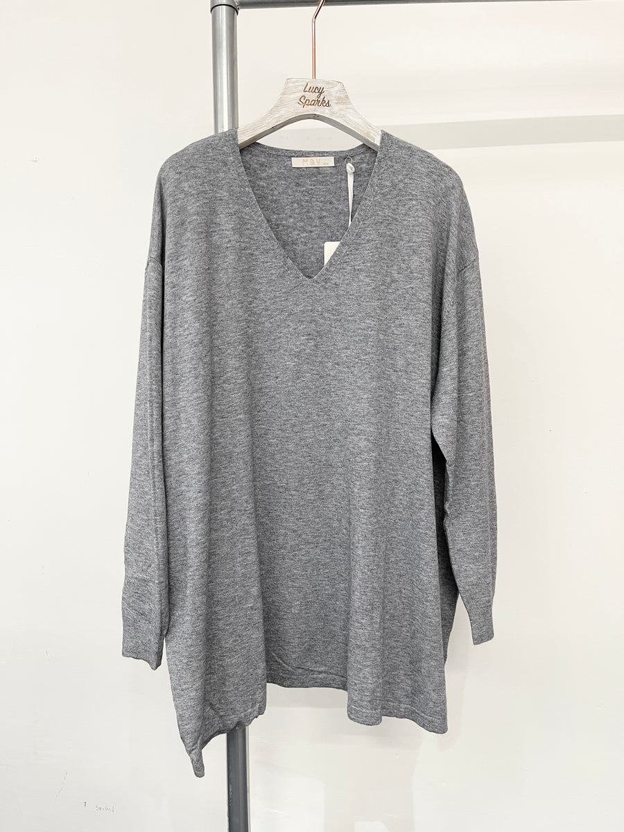 Soft Knit Plus Size Basic V-Neck Jumper