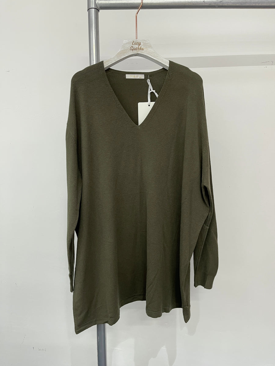 Soft Knit Plus Size Basic V-Neck Jumper