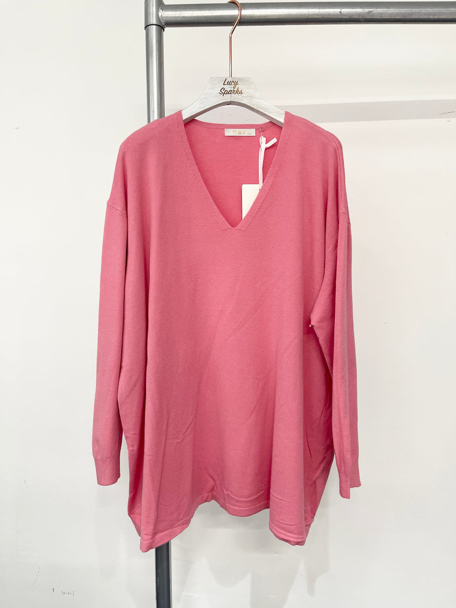 Soft Knit Plus Size Basic V-Neck Jumper