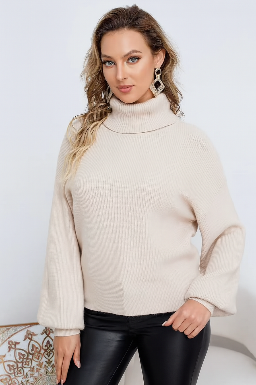 CHUNKY KNIT ROLL NECK JUMPER