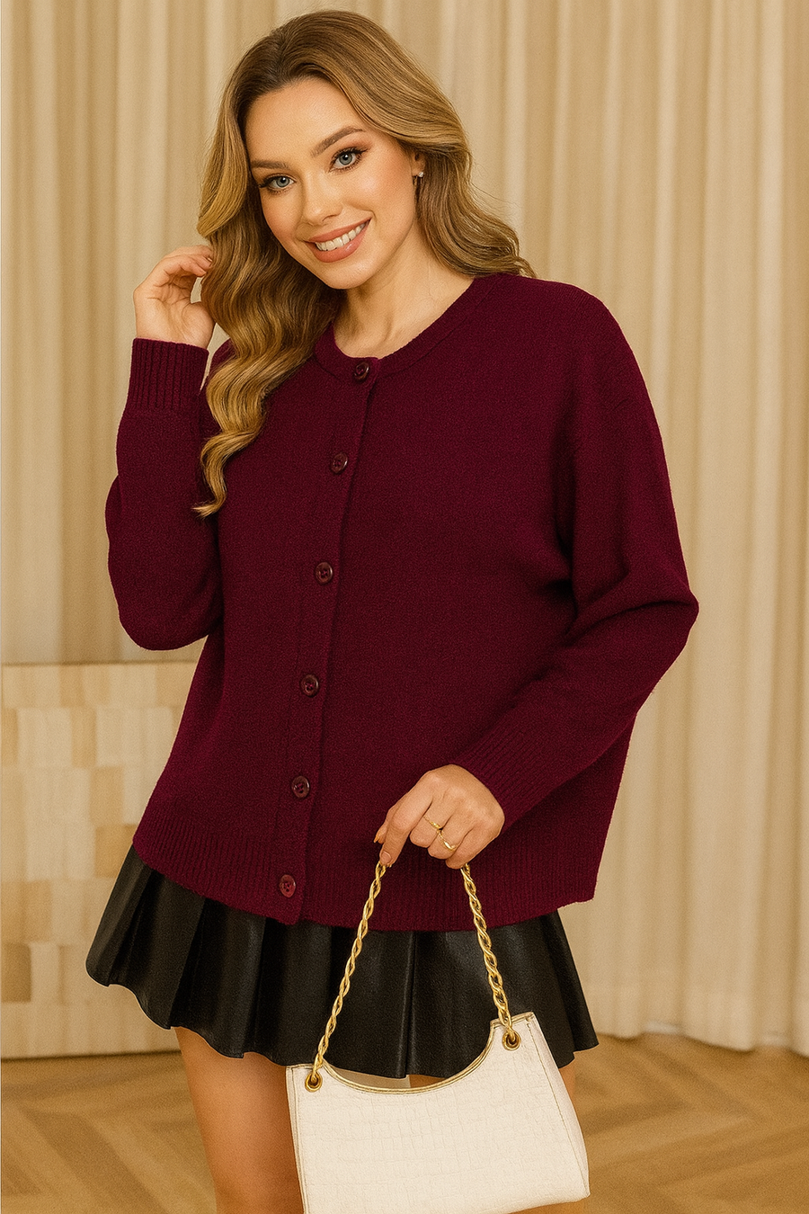 SOFT KNIT BUTTON UP CARDIGAN