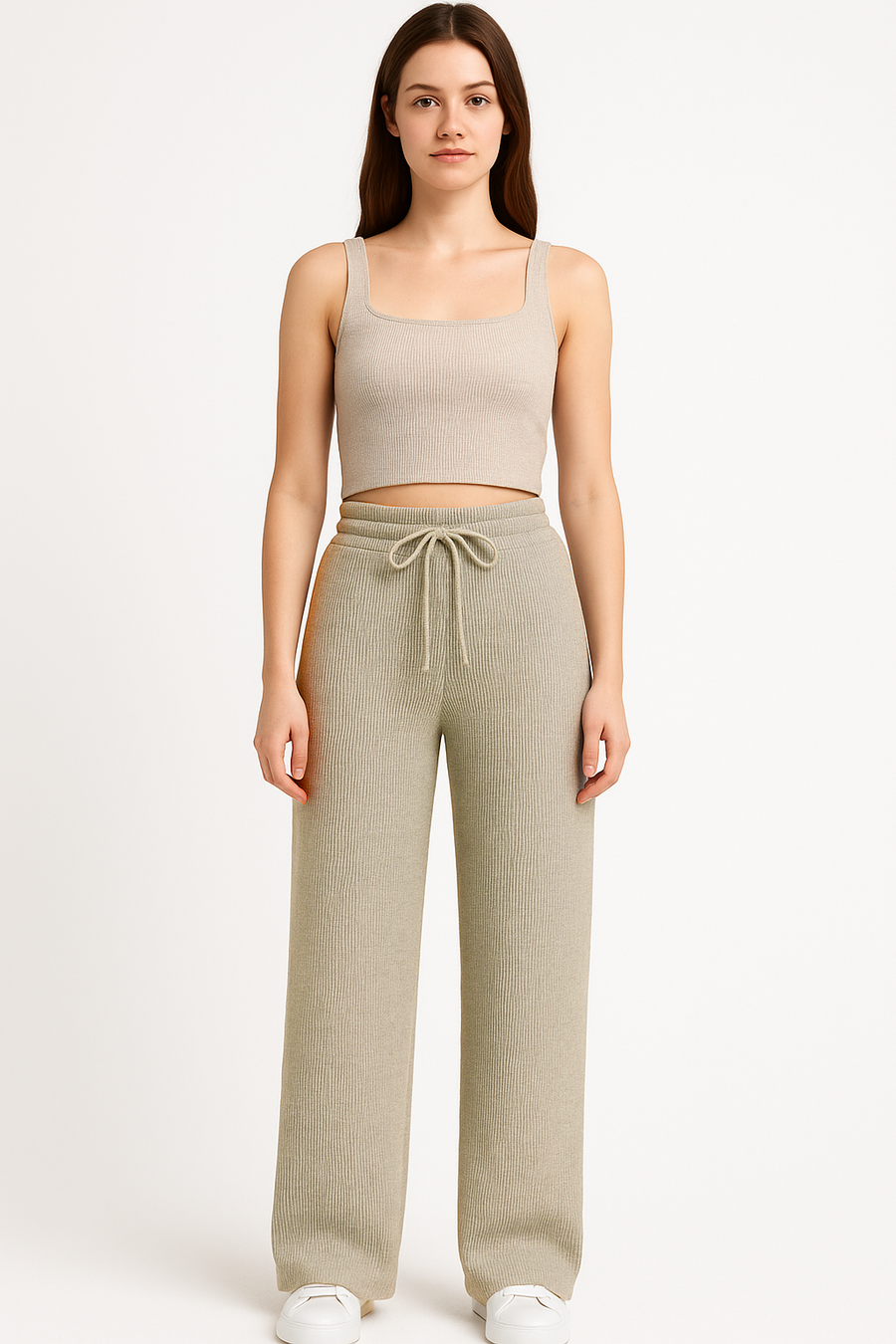 SOFT THIN RIBBED PANTS IN A SPARKLY LUREX KNIT FABRIC SUPER SOFT AND ELASTIC