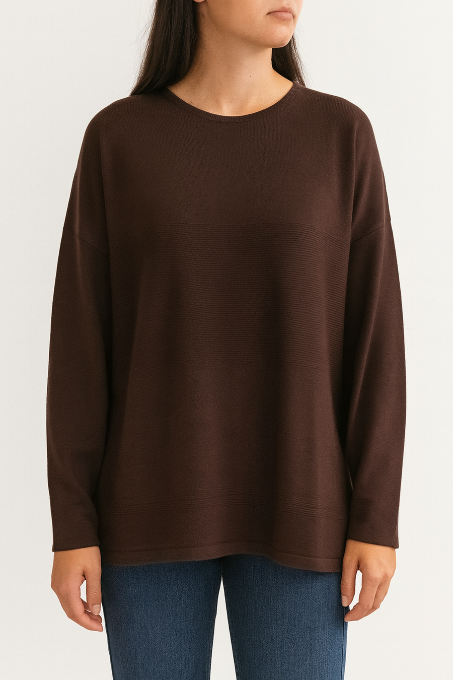 EMBOSSED STRIPES SOFT KNIT JUMPER
