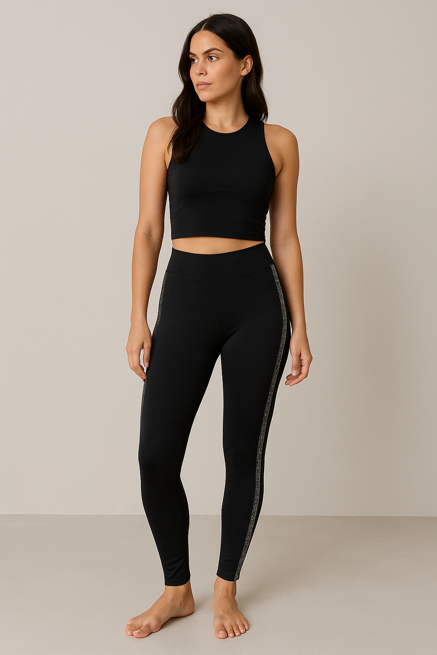 LEGGINGS WITH RHINESTONE DESIGN ON SIDES