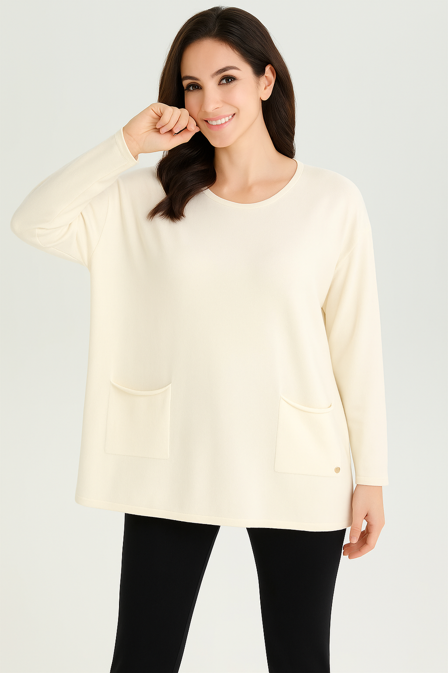 SOFT KNIT OVERSIZED JUMPER WITH POCKETS