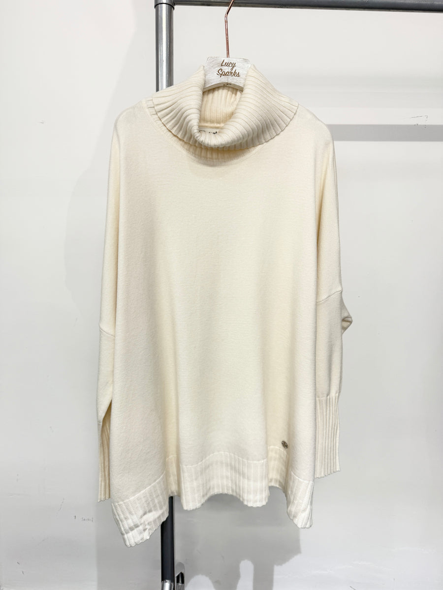 Plus Size Soft Knit Jumper With Roll Neck And Ribbed Hem