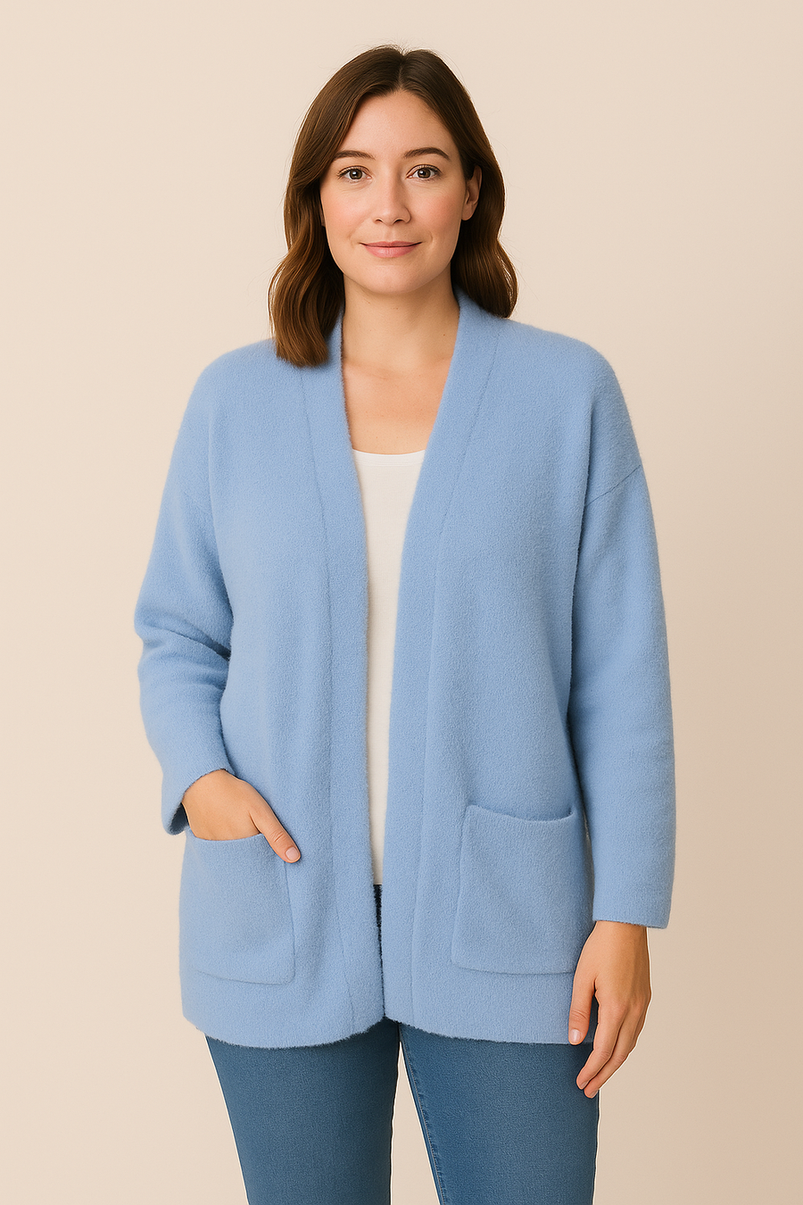Premium Quality Soft Fluffy Cardigan With Pockets