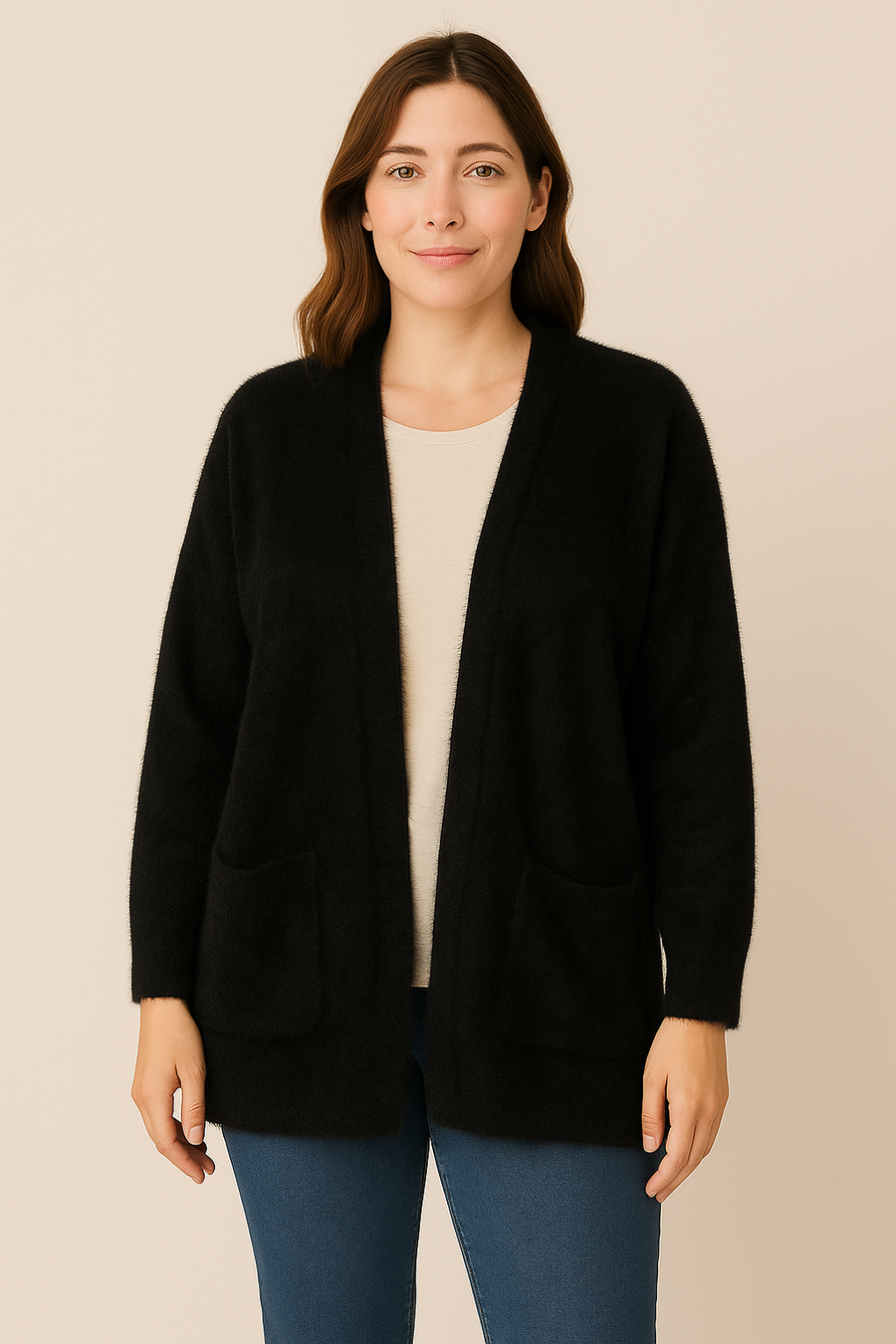 Premium Quality Soft Fluffy Cardigan With Pockets