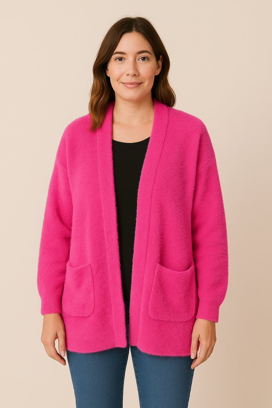 Premium Quality Soft Fluffy Cardigan With Pockets