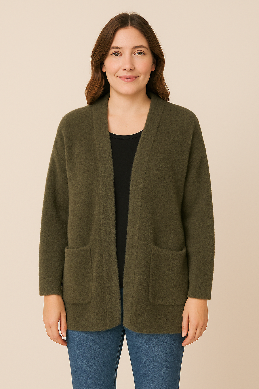 Premium Quality Soft Fluffy Cardigan With Pockets