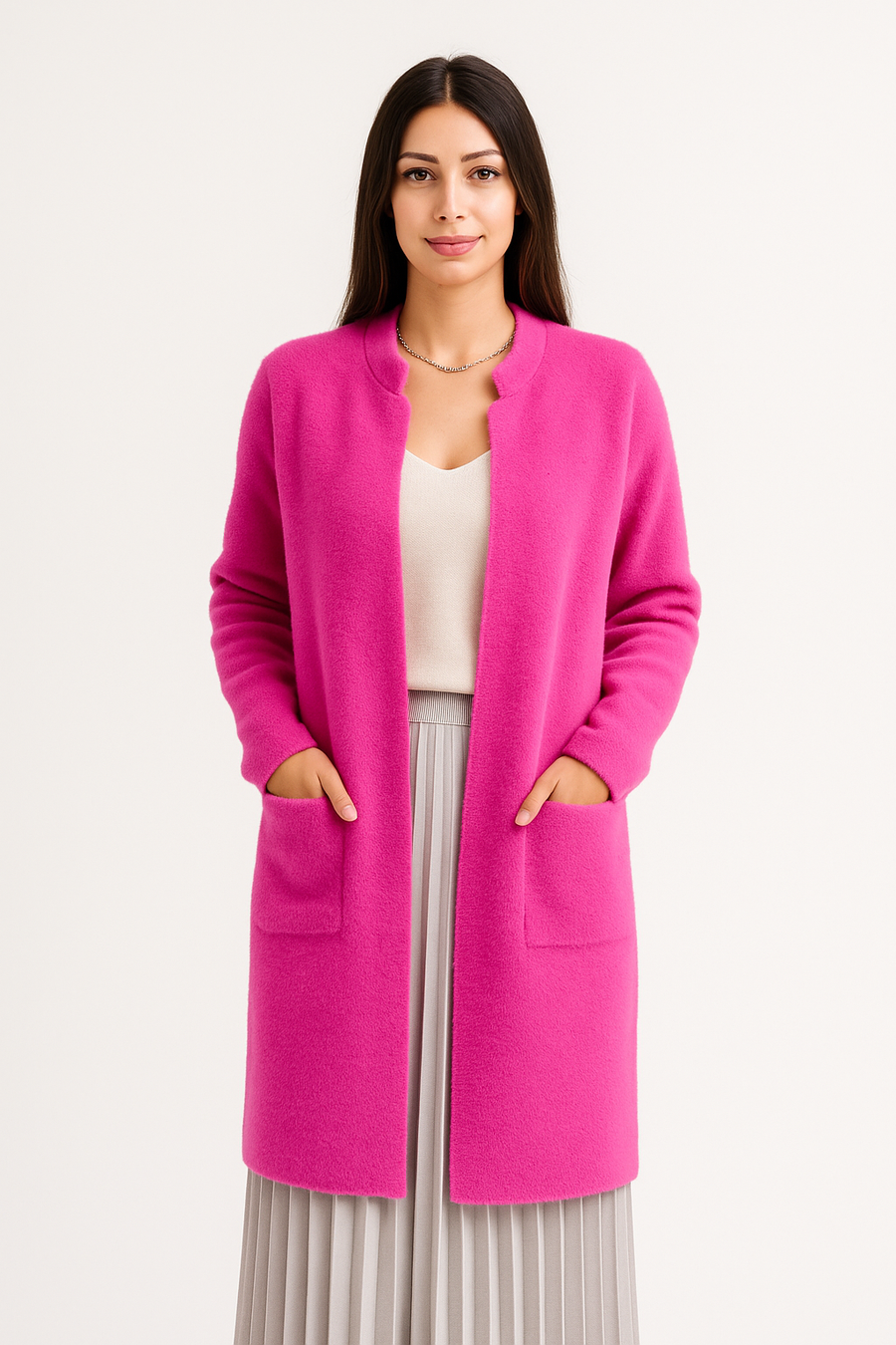 Premium Soft Fluffy Coatigan With Pockets