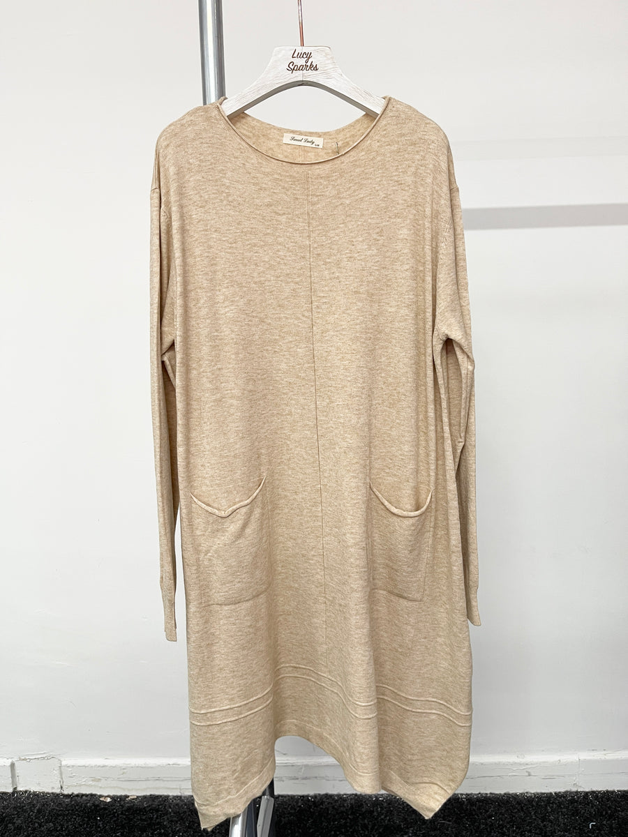 Soft Knit Dress With Front Pockets