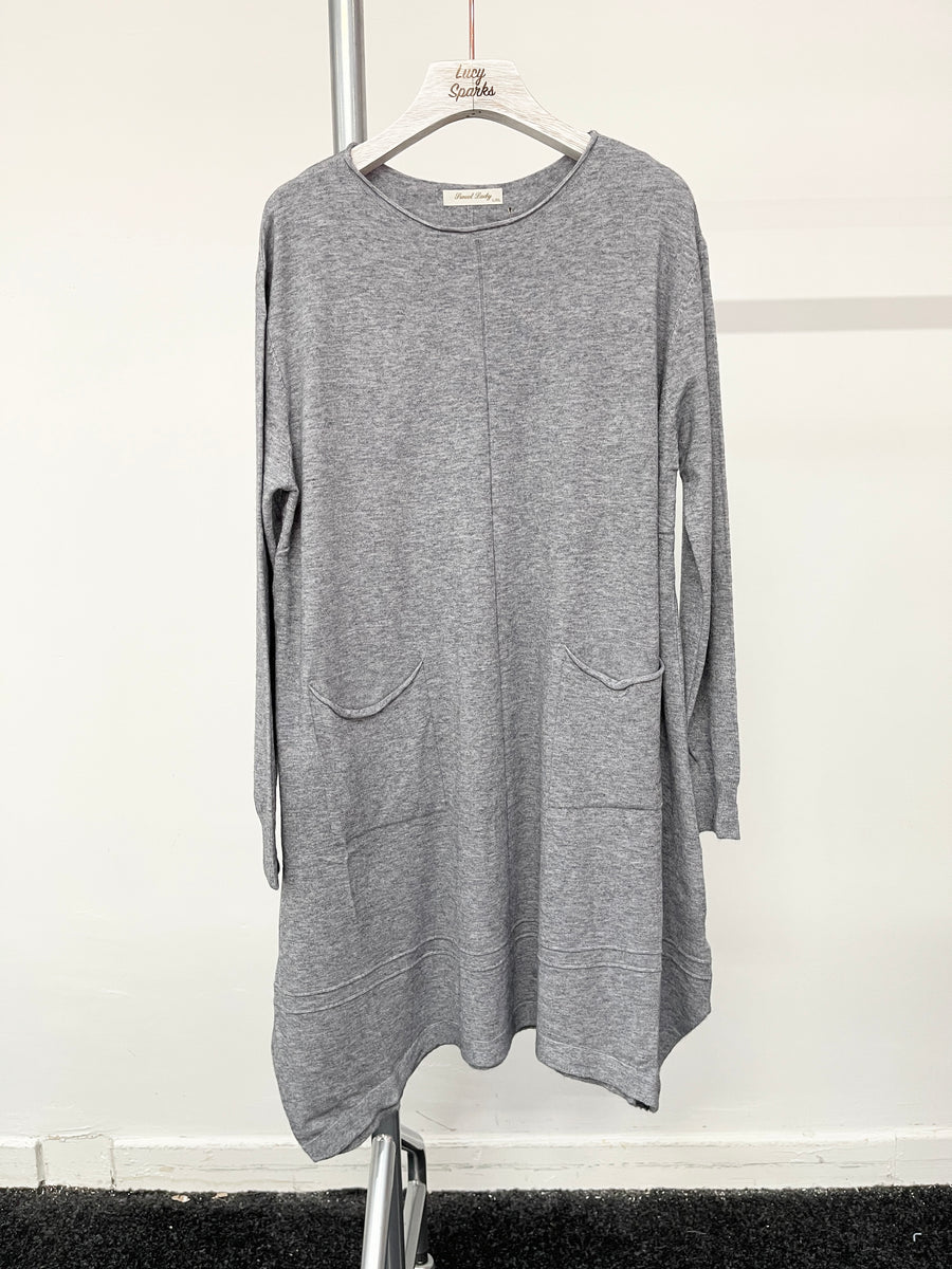 Soft Knit Dress With Front Pockets