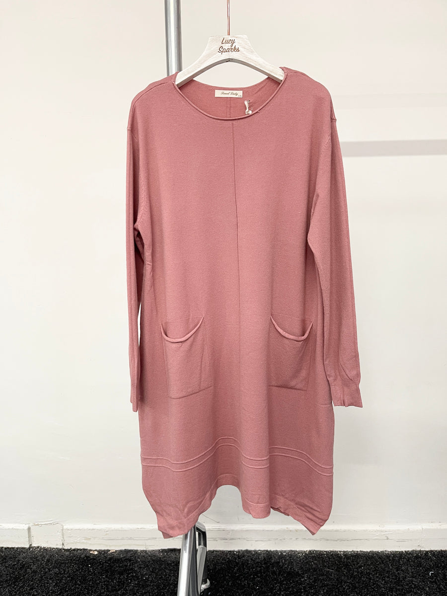 Soft Knit Dress With Front Pockets