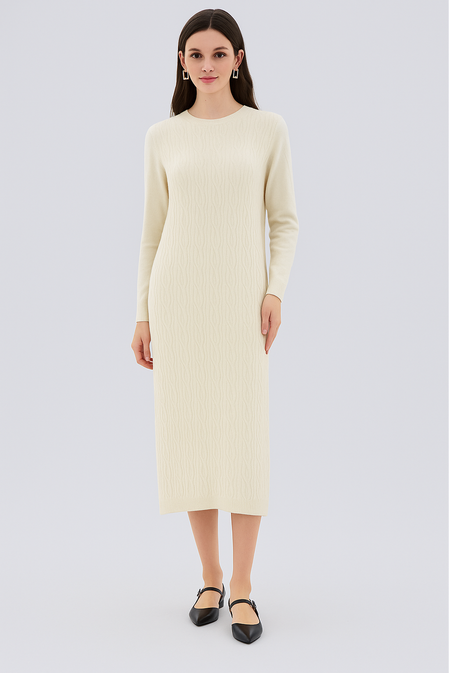 SOFT CABLE KNIT DRESS