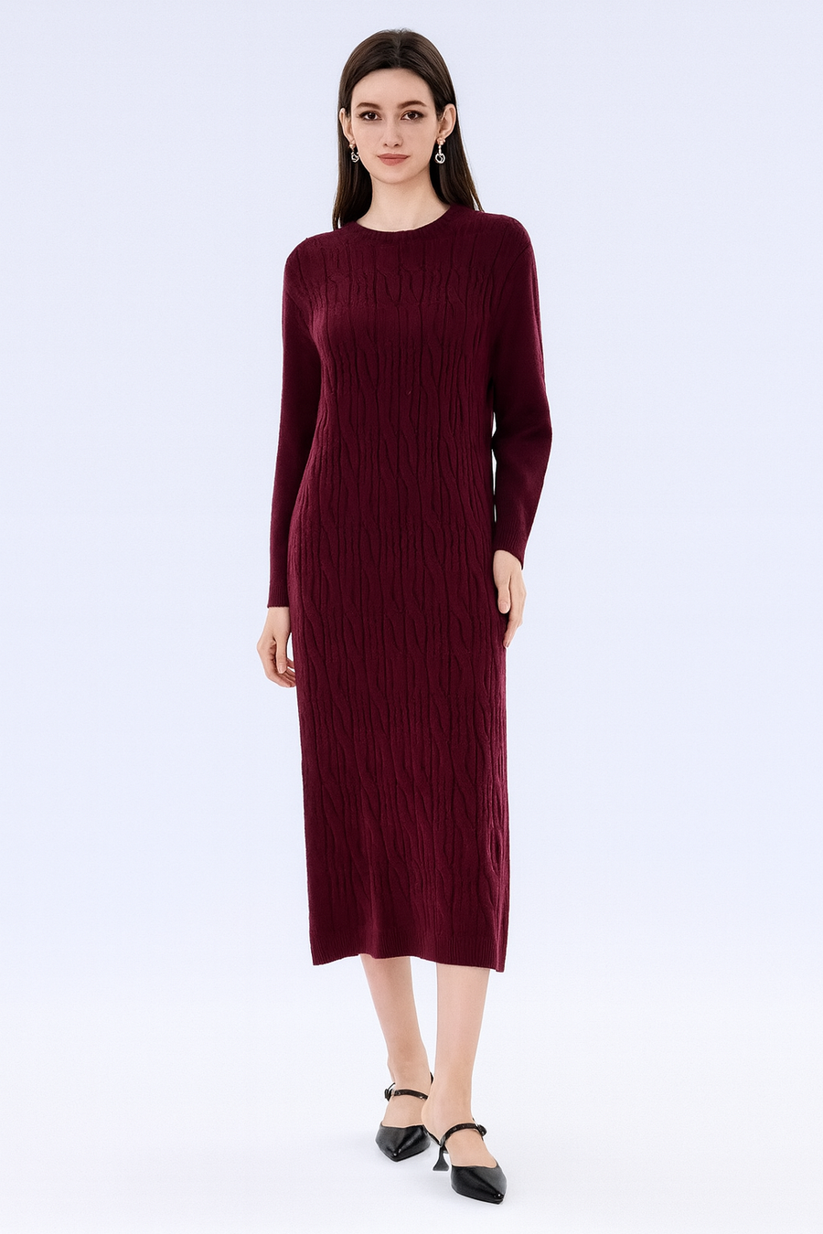 SOFT CABLE KNIT DRESS