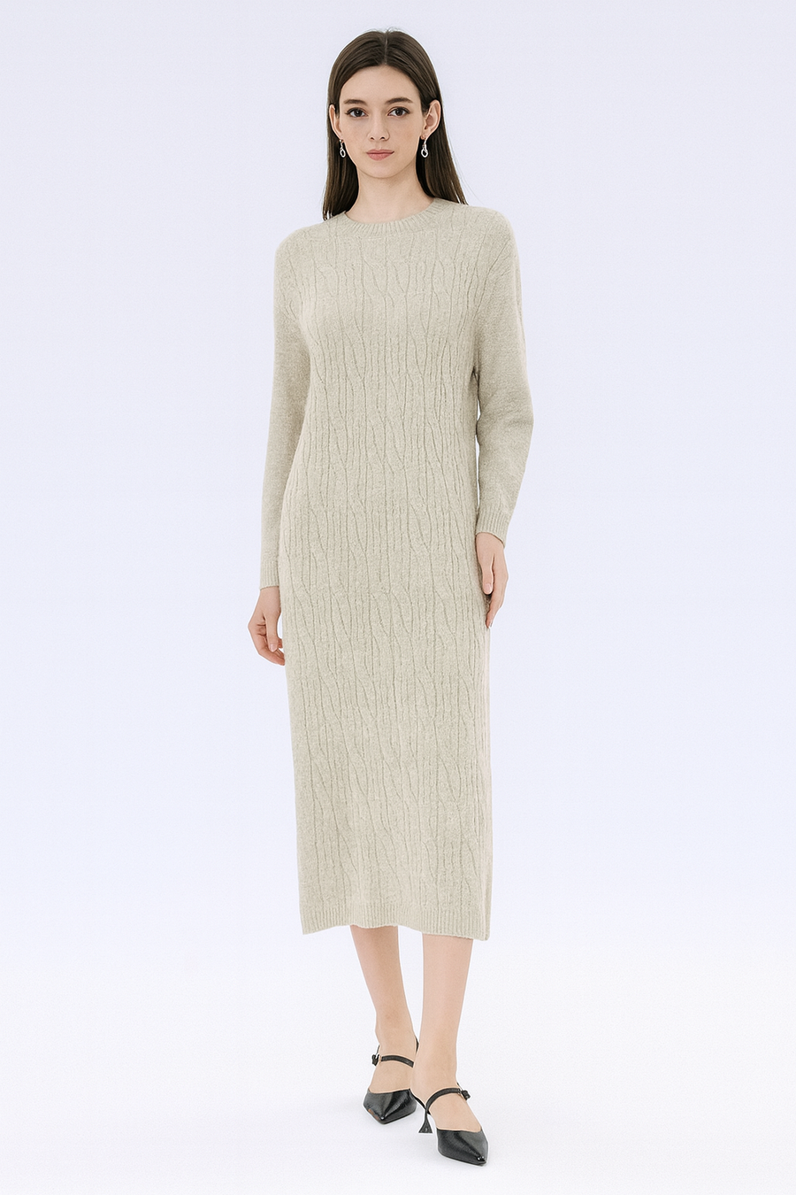 SOFT CABLE KNIT DRESS