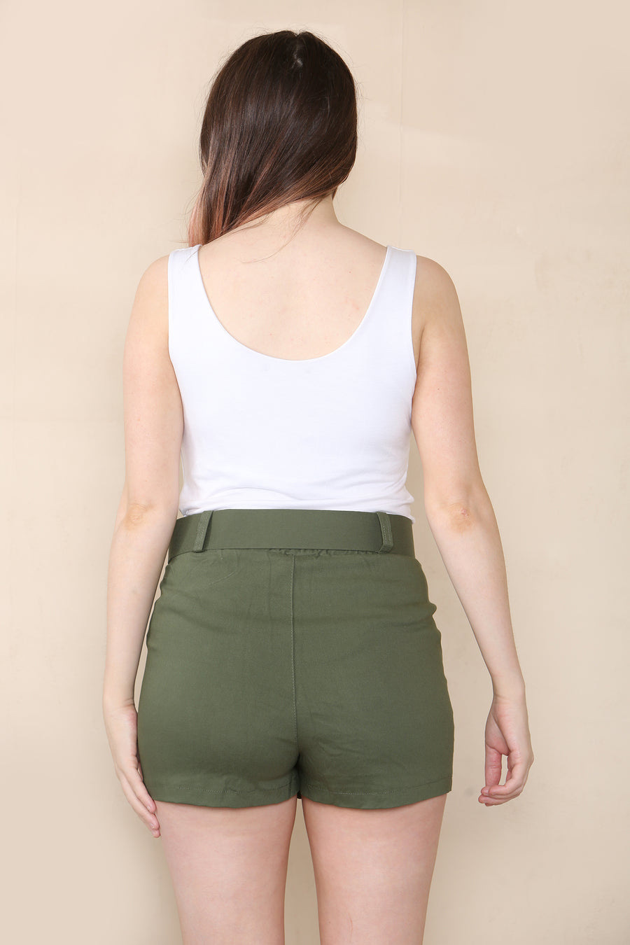 Belted cargo skort