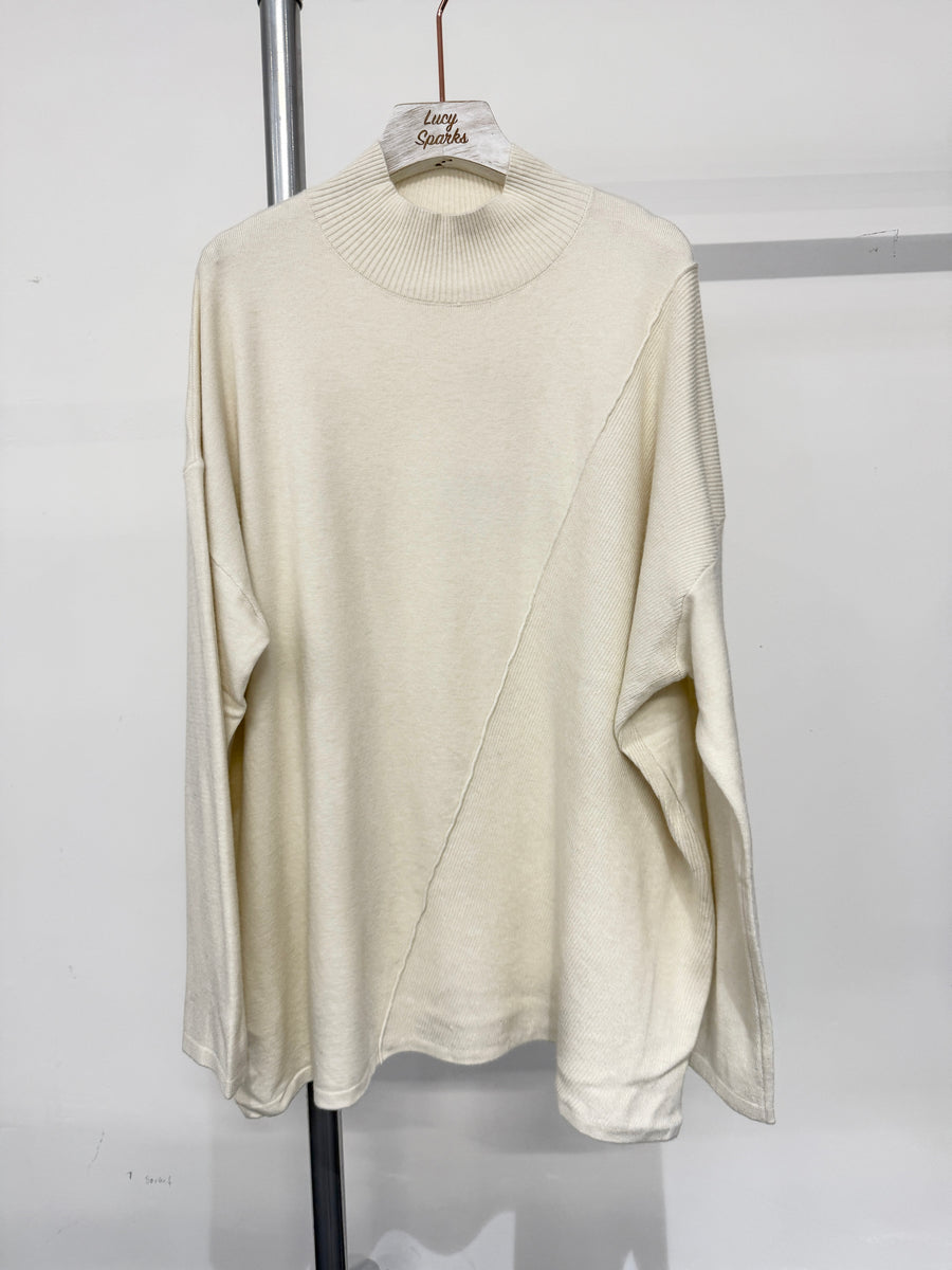 Soft Knit Jumper With Crossing Design