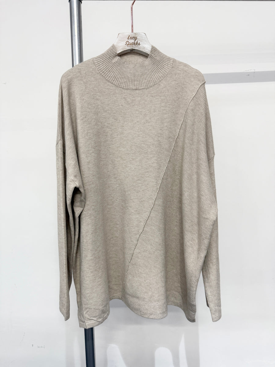 Soft Knit Jumper With Crossing Design