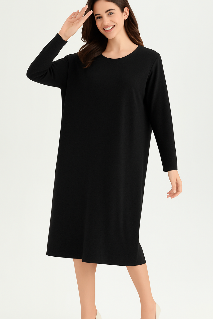 SOFT KNIT BUTTON BACK DRESS