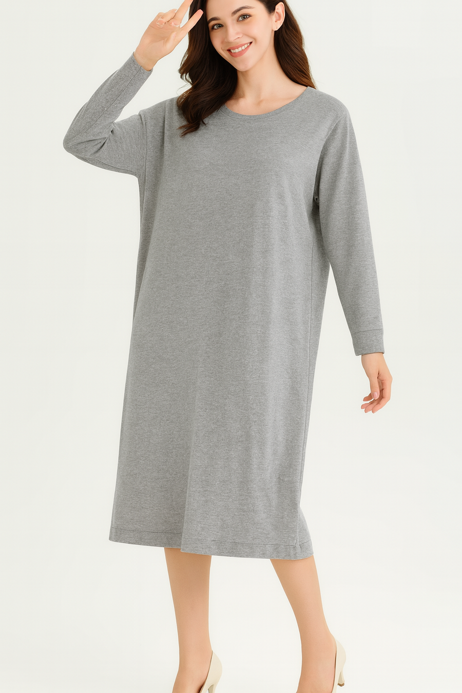 SOFT KNIT BUTTON BACK DRESS