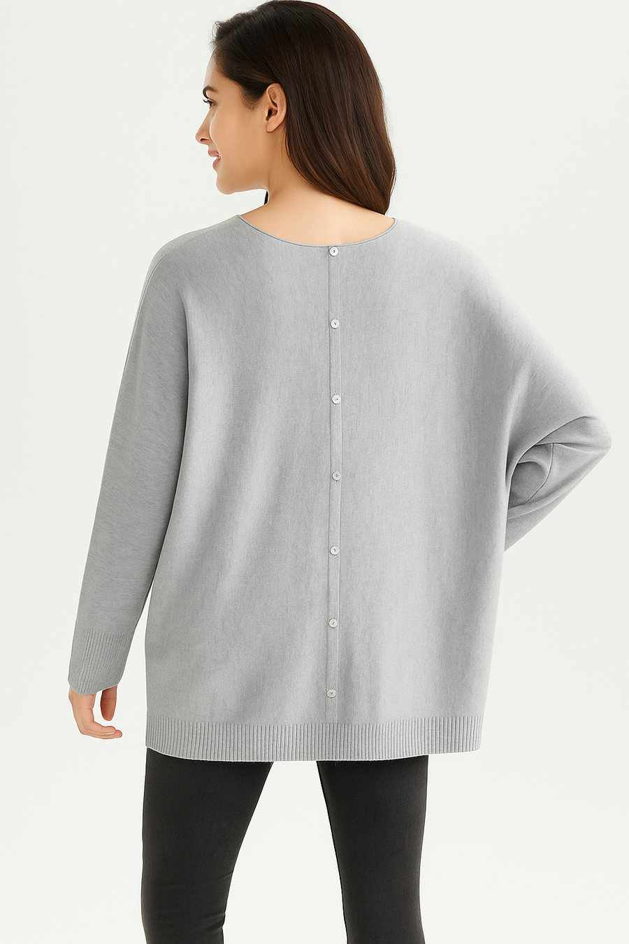 SLOUCHY JUMPER WITH BUTTONS ALONG THE BACK