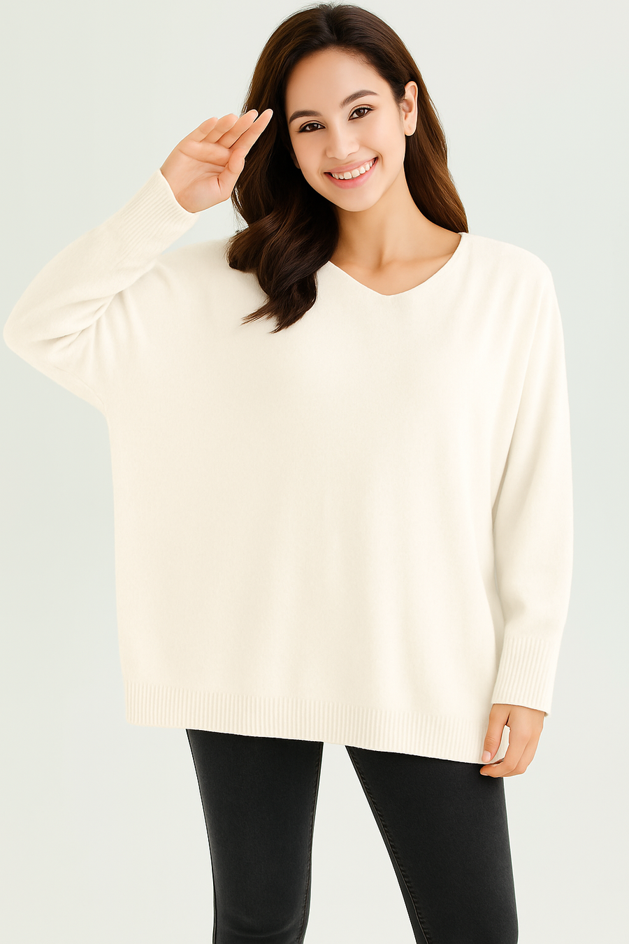 SLOUCHY JUMPER WITH BUTTONS ALONG THE BACK
