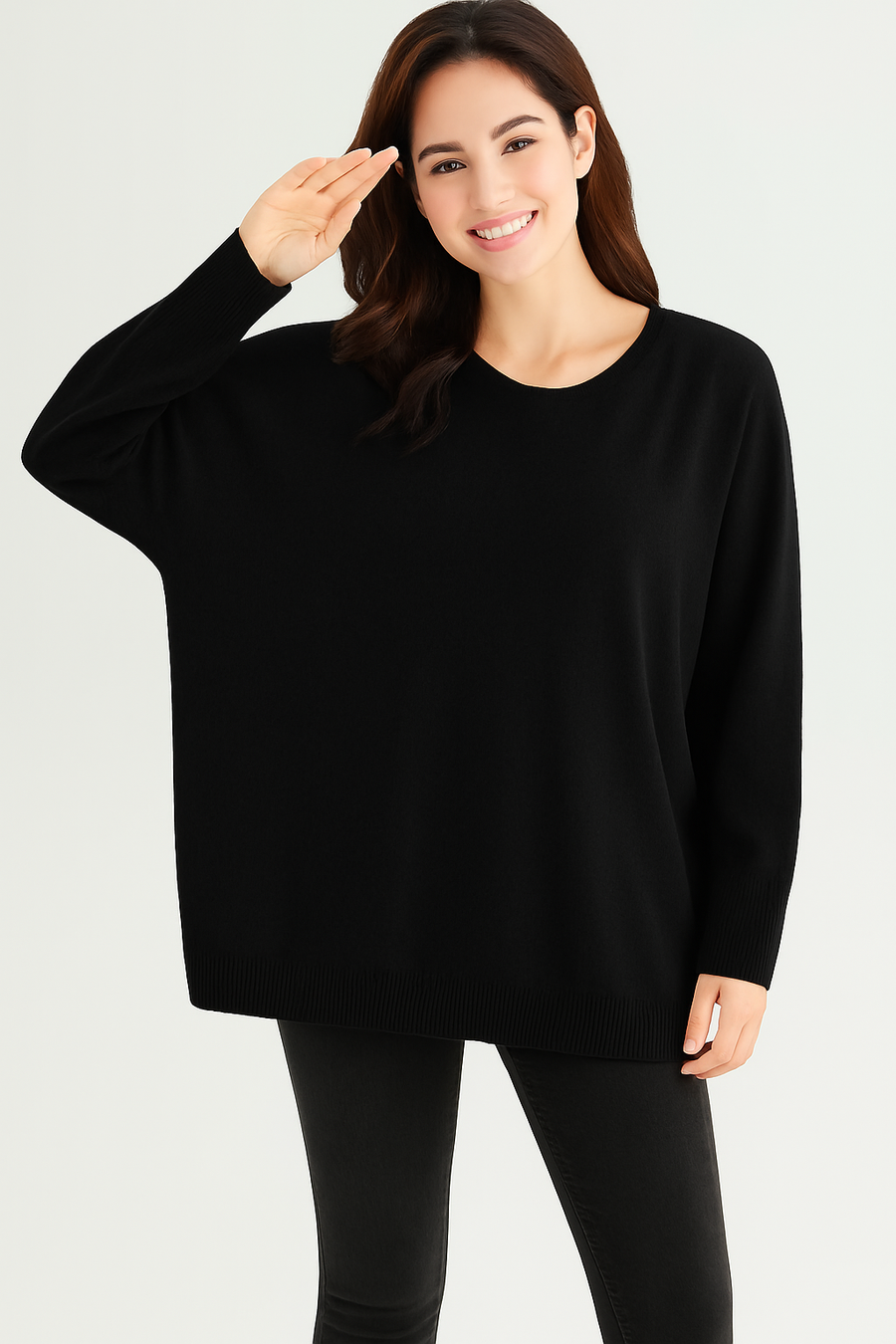 SLOUCHY JUMPER WITH BUTTONS ALONG THE BACK