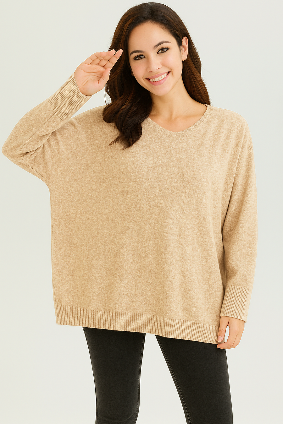 SLOUCHY JUMPER WITH BUTTONS ALONG THE BACK