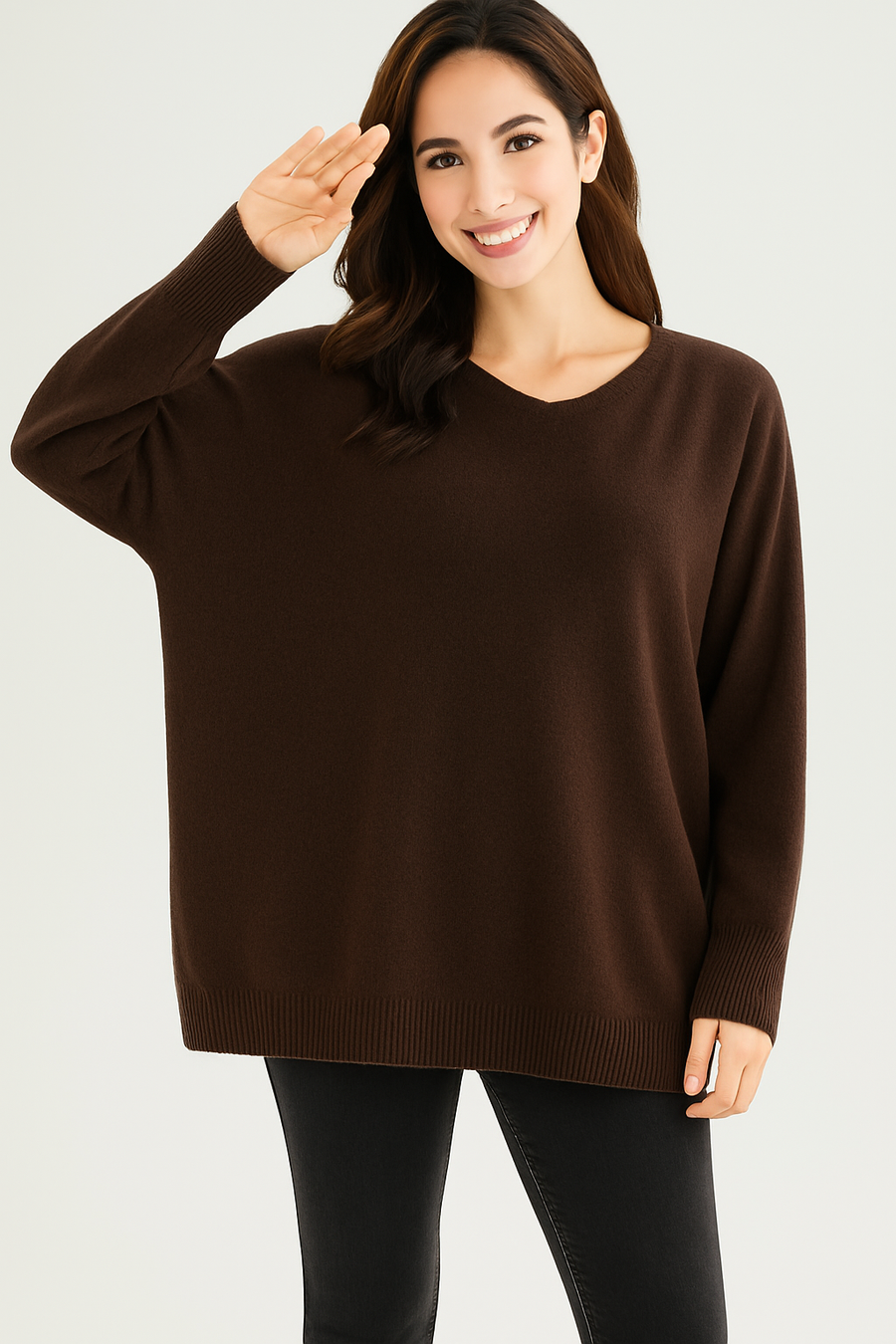 SLOUCHY JUMPER WITH BUTTONS ALONG THE BACK
