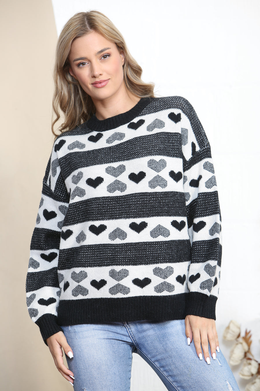 Heart stripe jumper