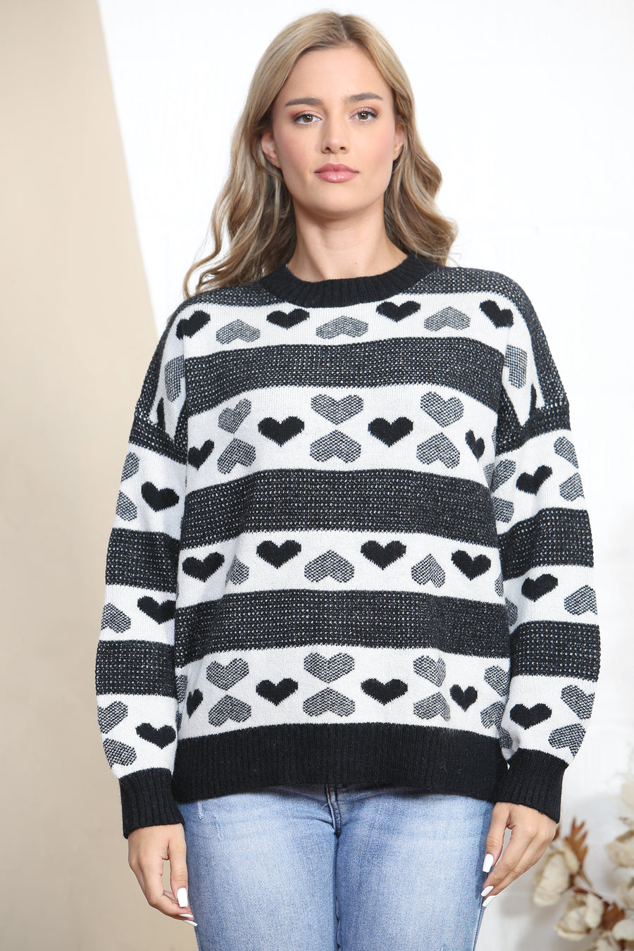 Heart stripe jumper