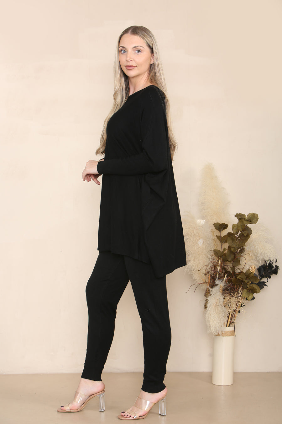 Soft Knit Jumper Matched With Leggings
