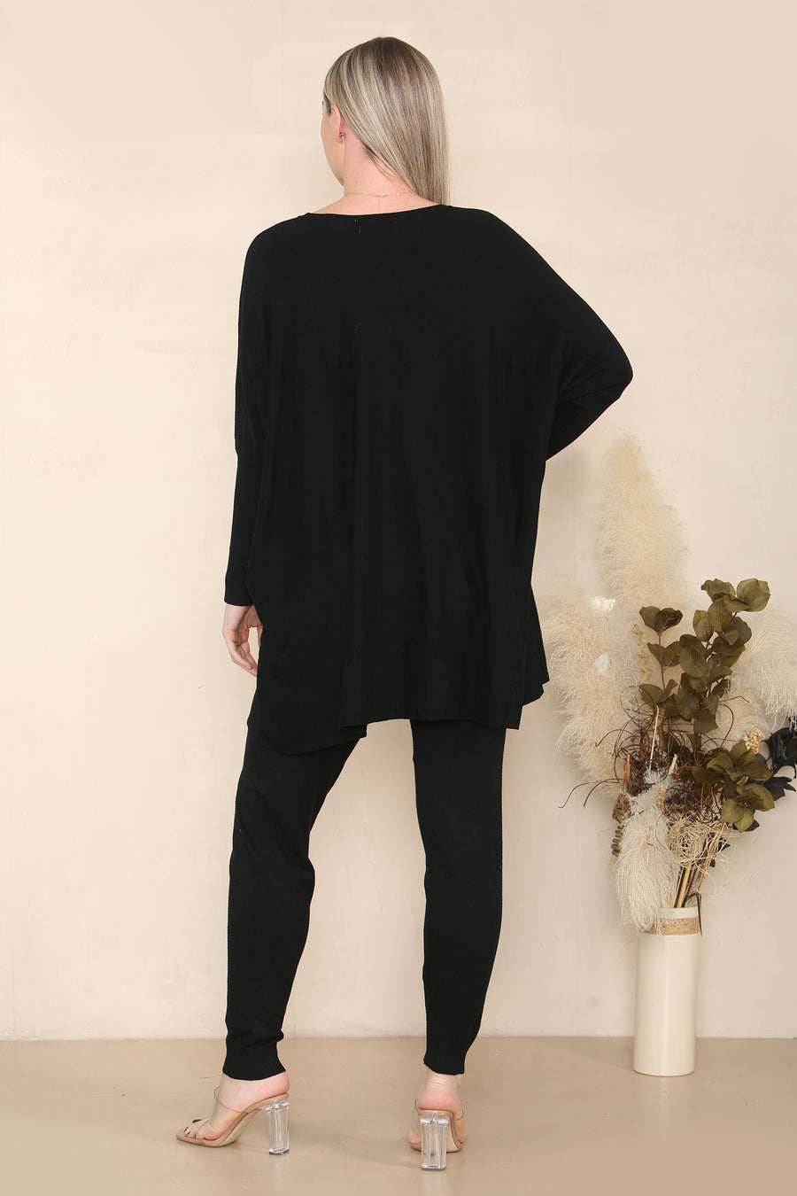 Soft Knit Jumper Matched With Leggings