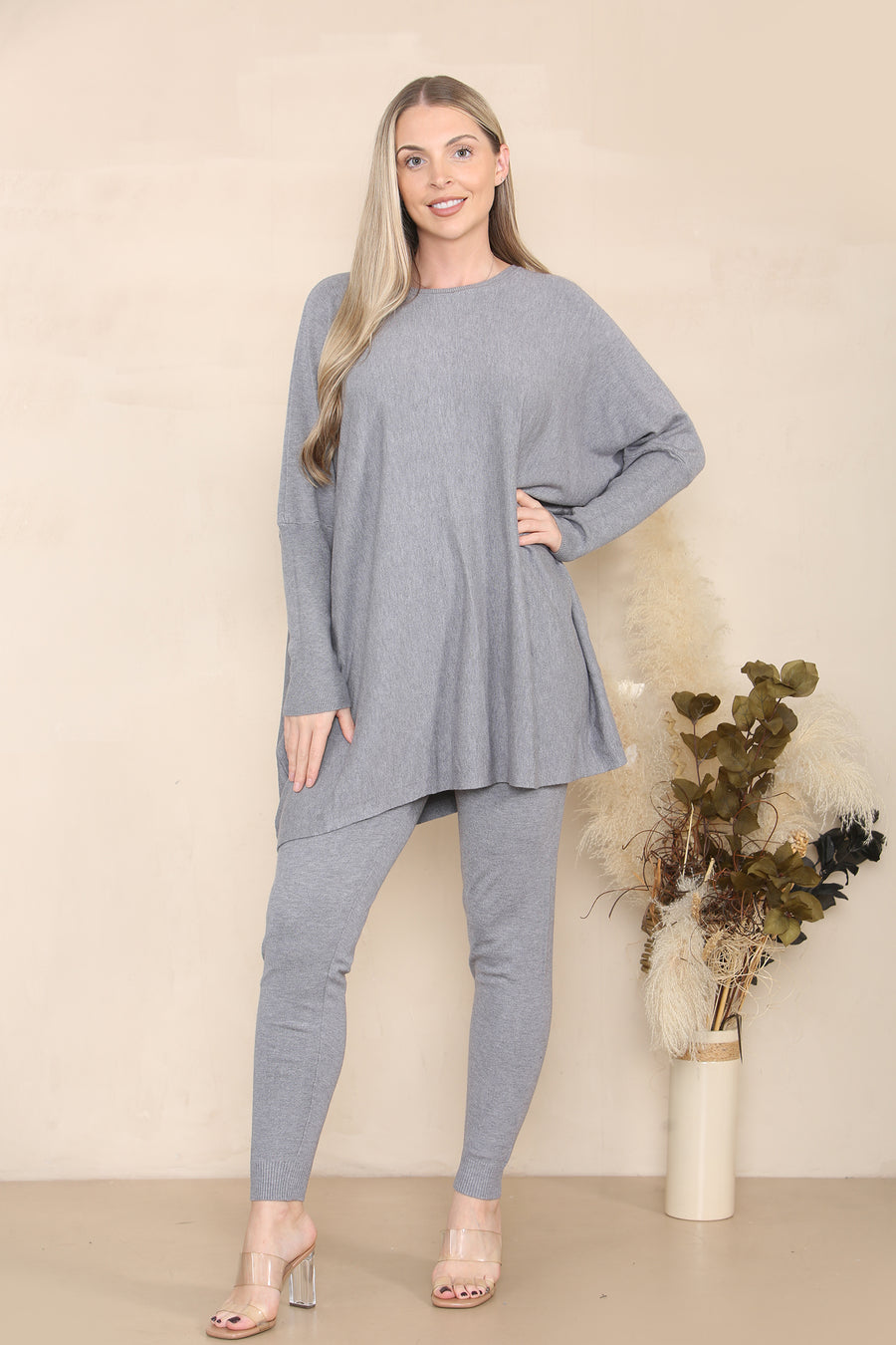 Soft Knit Jumper Matched With Leggings