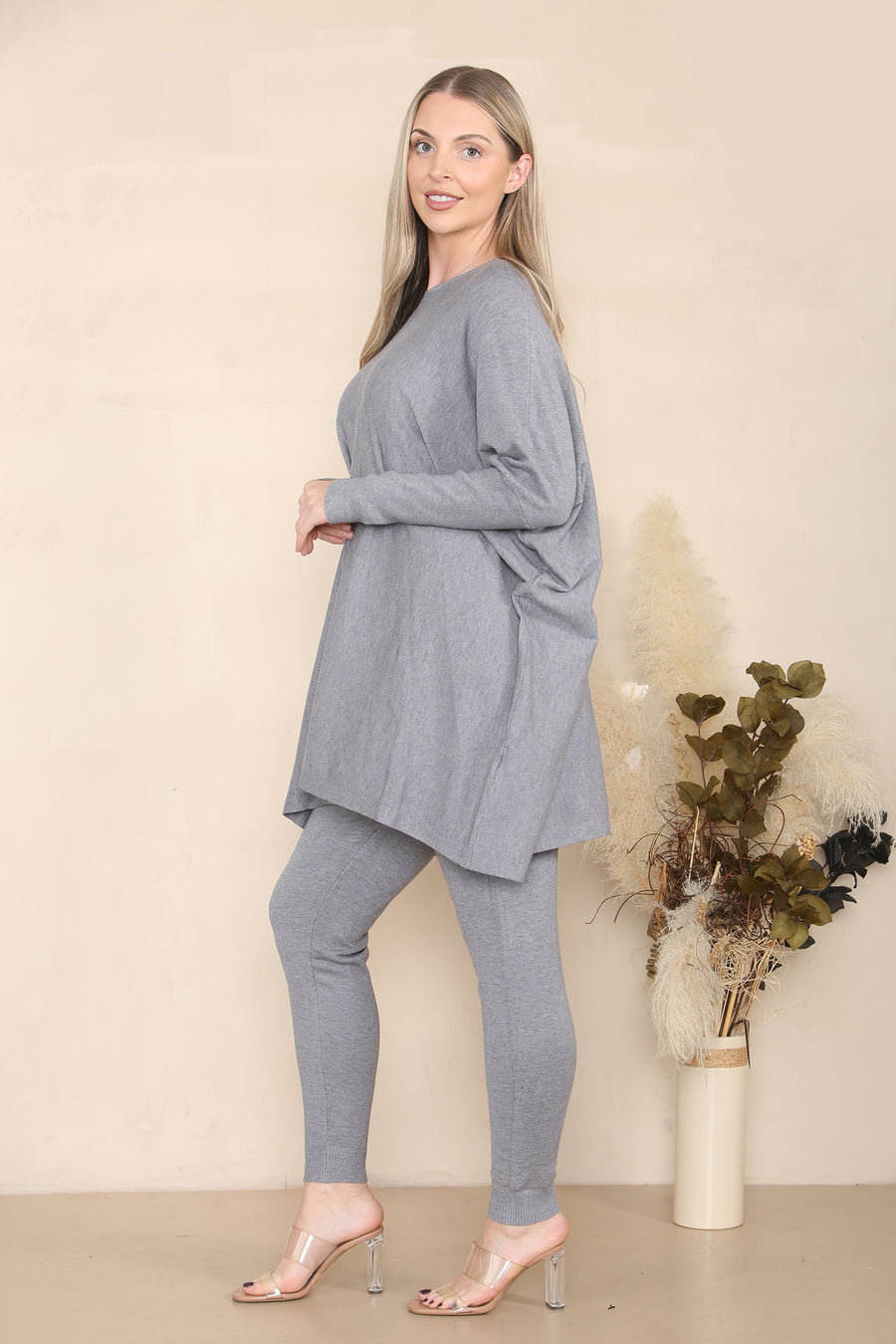 Soft Knit Jumper Matched With Leggings